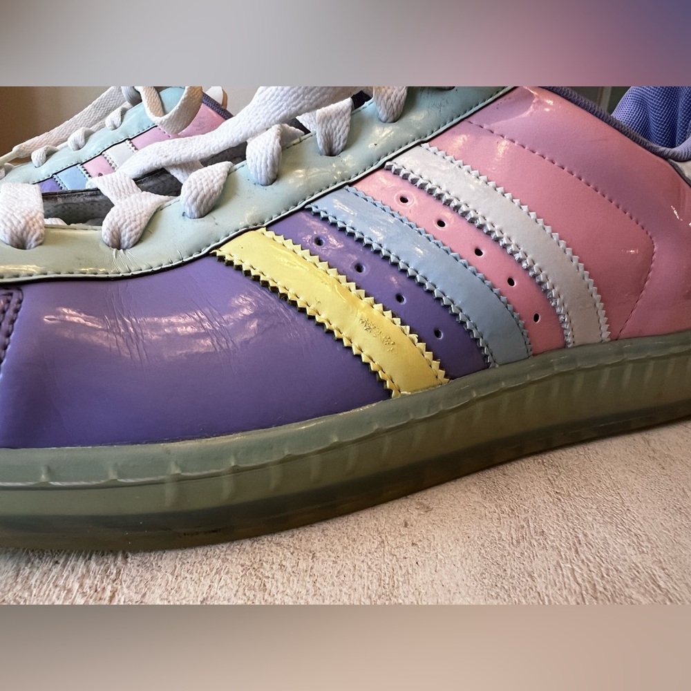 Adidas Superstar 1 Clear Patent Leather Pastel 'Easter' Shoes - Men's Size 11.5 - Picture 6 of 9